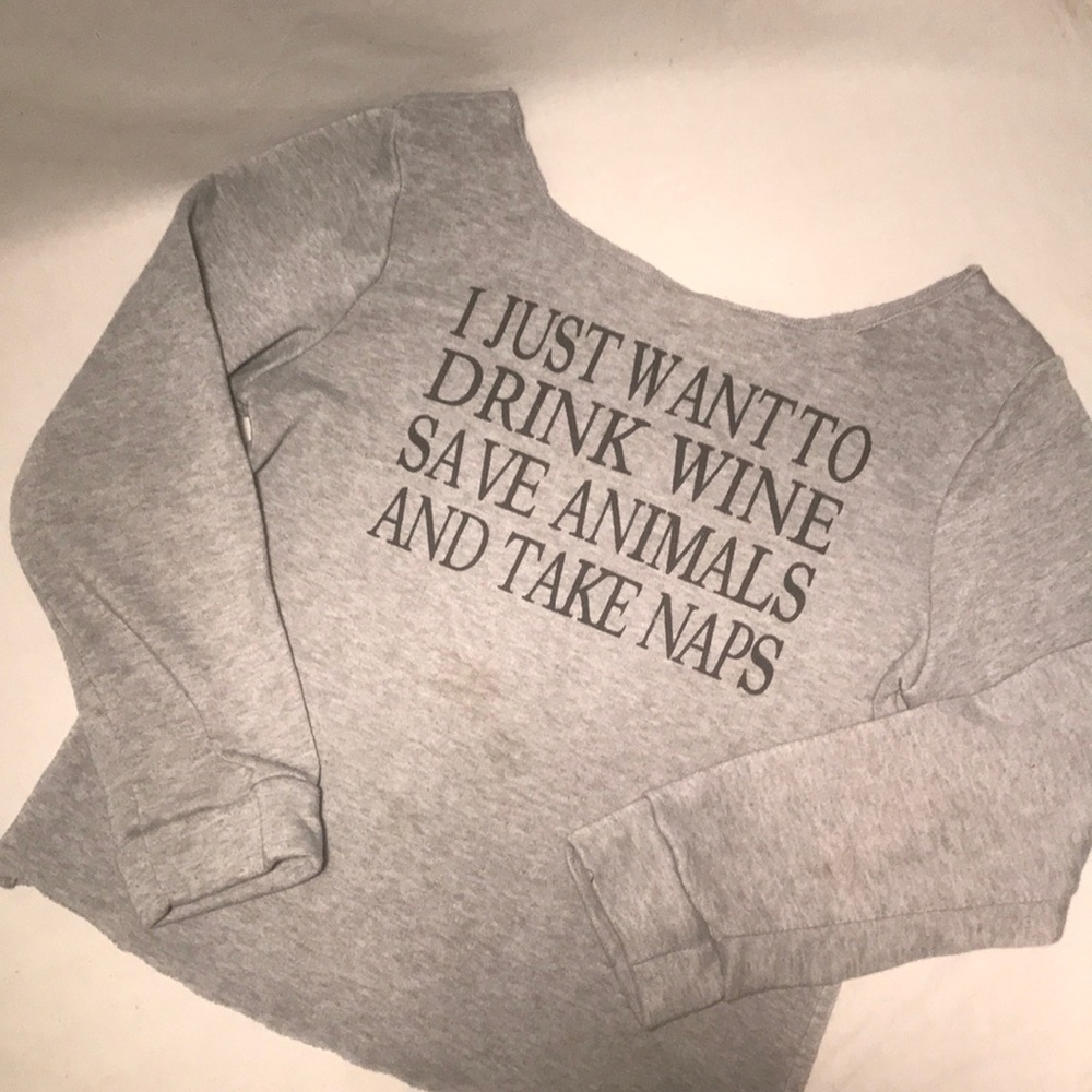 FREE W/ BUNDLE Gray Boatneck Graphic Sweater XS/S